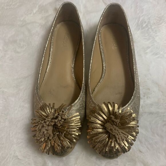 Michael Kors Lolita Pale Gold Flats size 7 - Picture 7 of 8